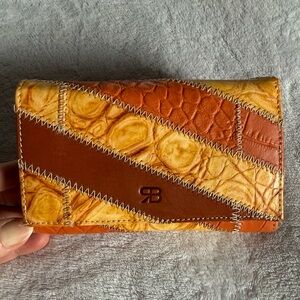 Vintage Renato Balestra Patchwork Wallet in 2 Tone Orange